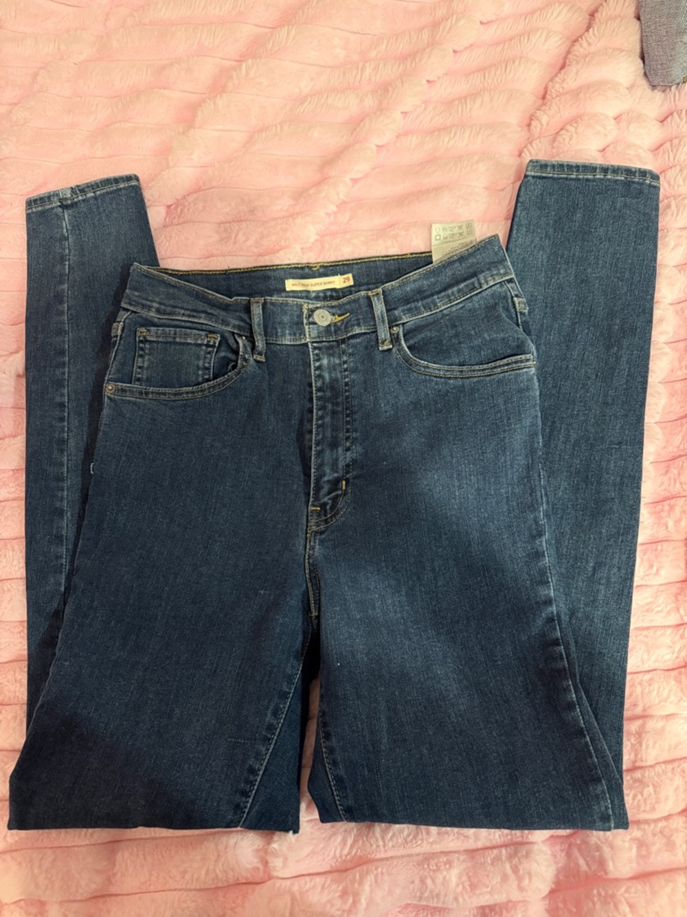 High-Rise Straight Women's Jeans in Dark Blue Wash